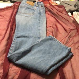 Abercrombie Boys 5 pocket jeans. Distressed washed denim. Size 14